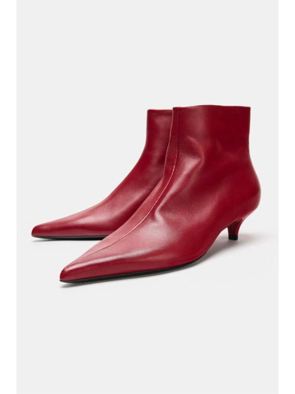 ZARA SOFT LEATHER KITTEN HEEL ANKLE BOOTS 3128/810/600